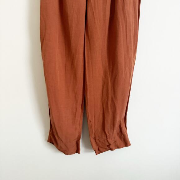 MADEWELL Linen Blend High Rise Crop Pants Rust 0 - Picture 6 of 11